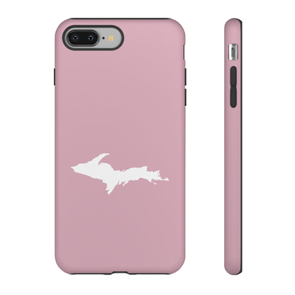 Michigan Upper Peninsula Tough Phone Case (Pink w/ UP Outline) | Apple iPhone