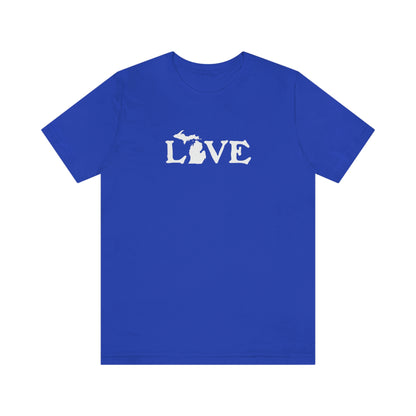 Michigan 'Love' T-Shirt (Woodcut Font) | Unisex Standard Fit