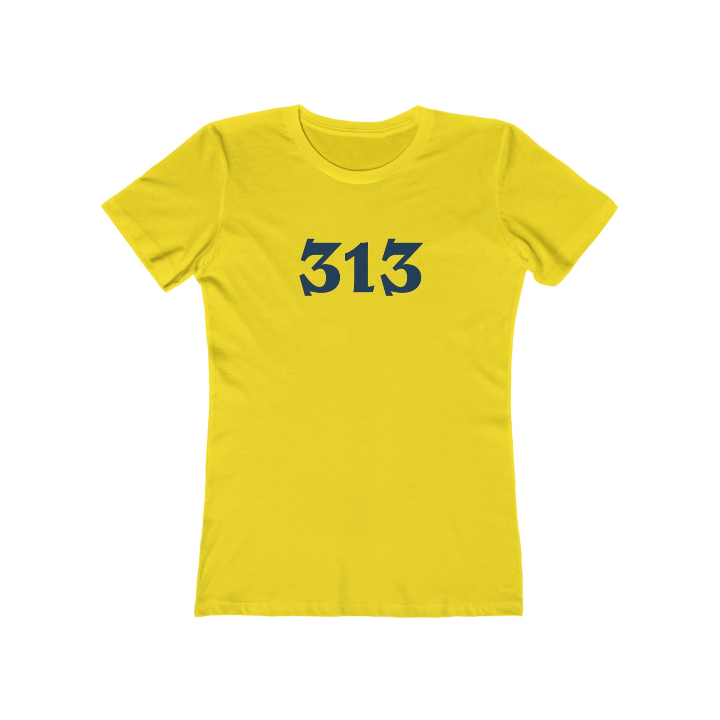 Detroit '313' T-Shirt (Angry Serif Font) | Women's Boyfriend Cut