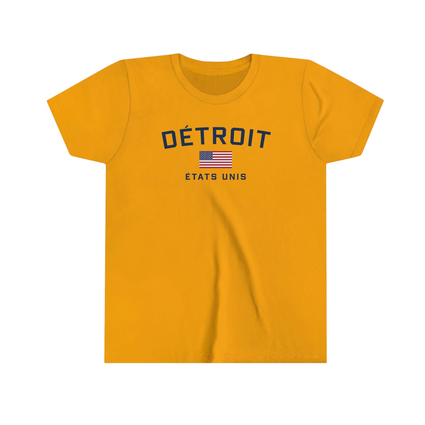 Détroit États Unis' T-Shirt (w/USA Flag Outline) | Youth Short Sleeve