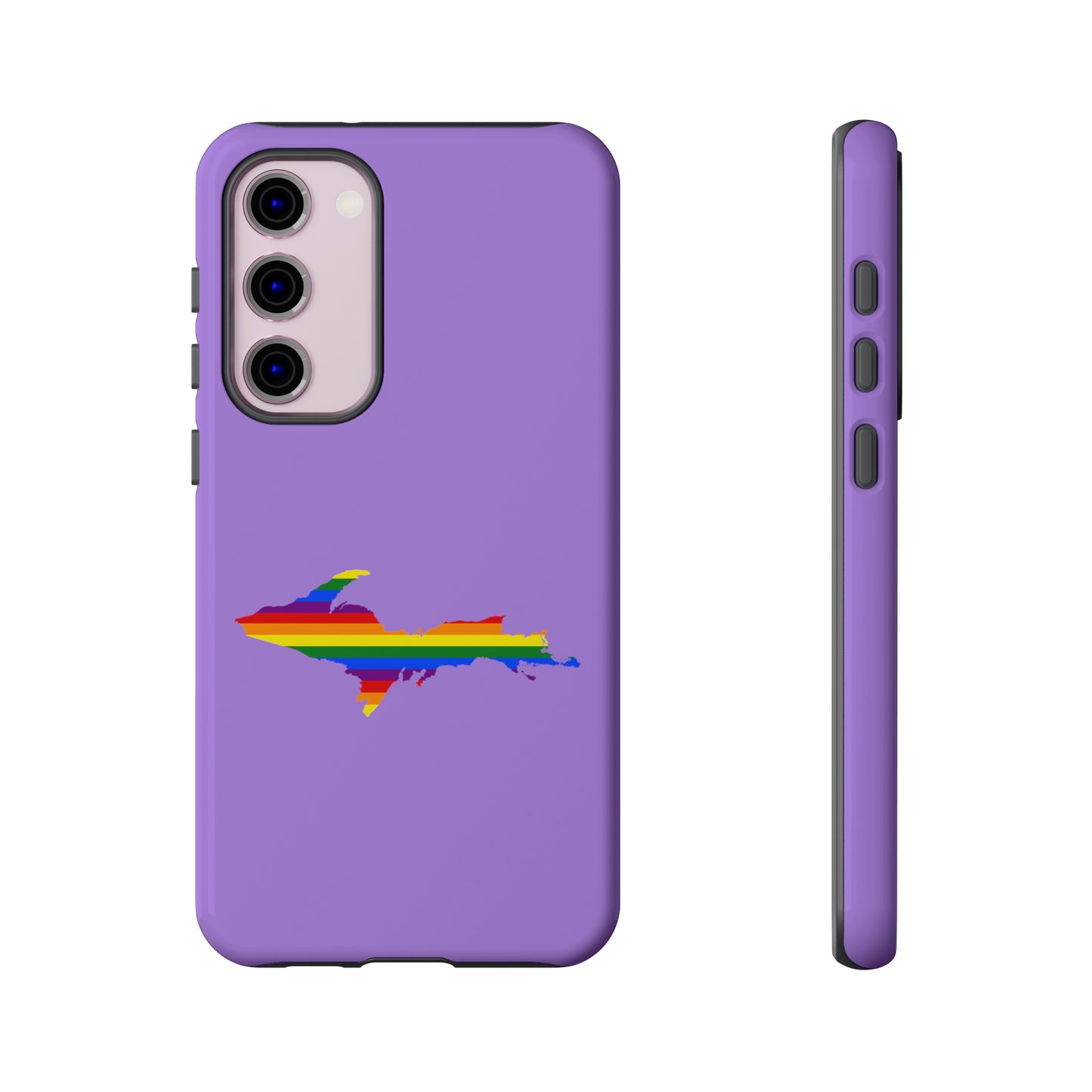 Michigan Upper Peninsula Tough Phone Case (Lavender w/ UP Pride Flag Outline) | Samsung & Pixel Android