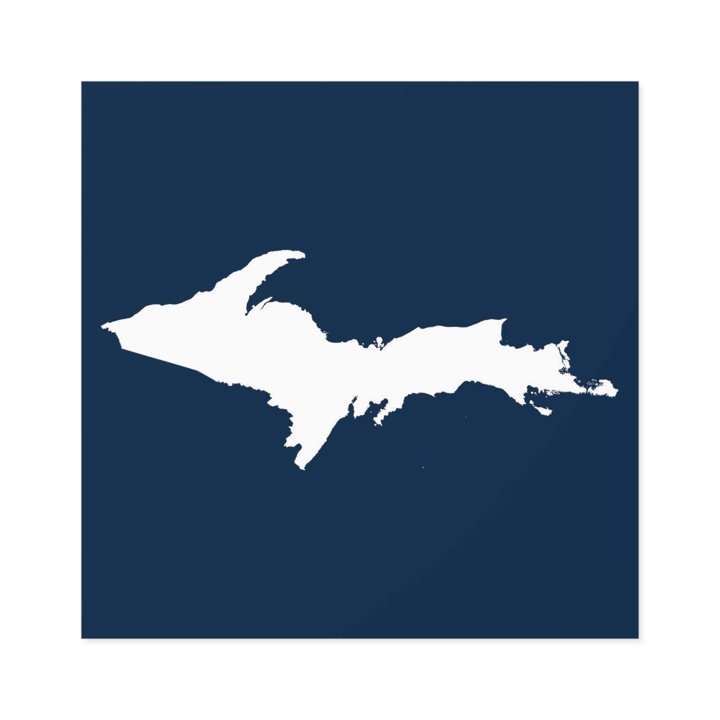 Michigan Upper Peninsula Square Sticker (Navy w/ UP Outline) | Indoor/Outdoor