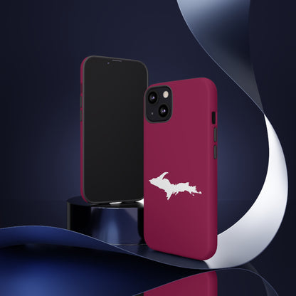 Michigan Upper Peninsula Tough Phone Case (Ruby Red w/ UP Outline) | Apple iPhone