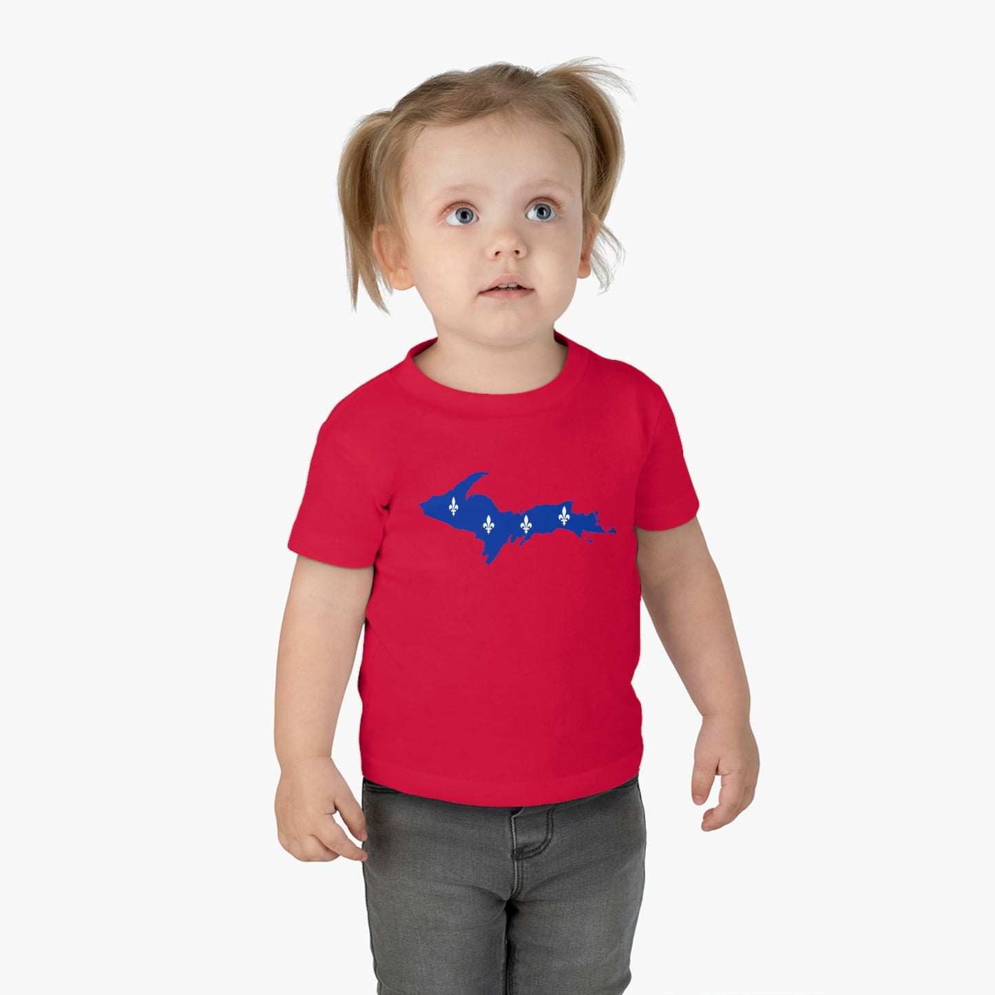 Michigan Upper Peninsula Infant T-Shirt (w/ UP Quebec Flag Outline) | Short Sleeve