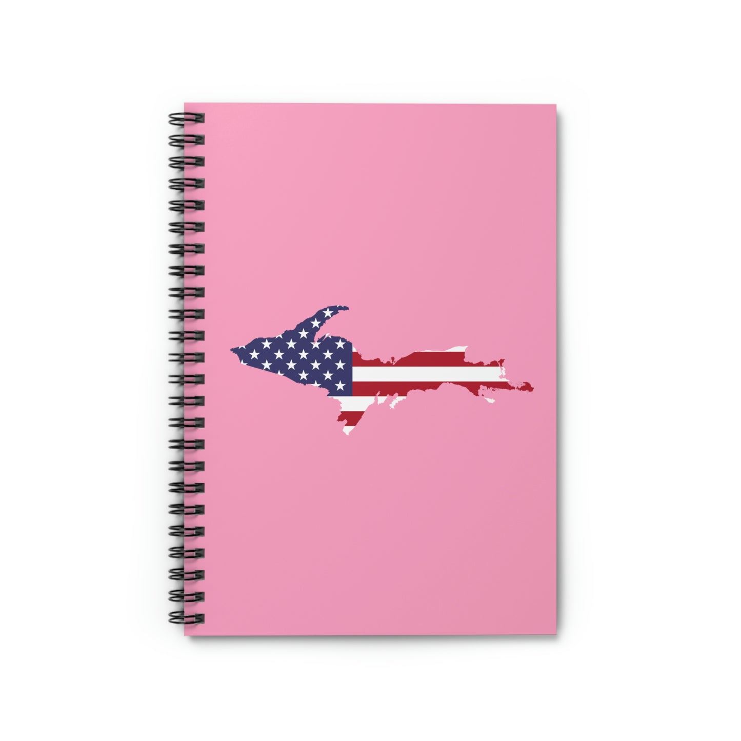 Michigan Upper Peninsula Spiral Notebook (w/ UP USA Flag Outline) | '67 Caddie Pink