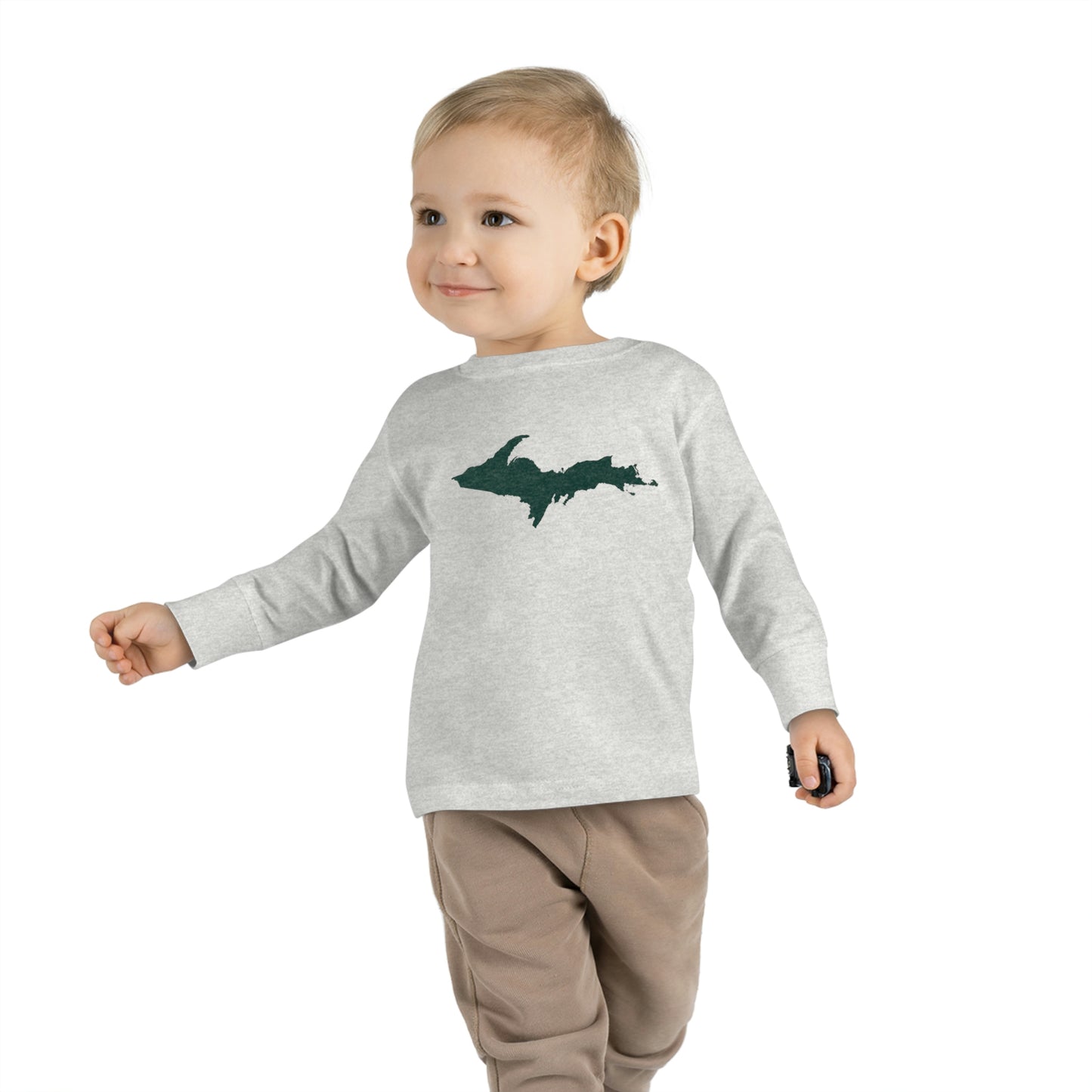 Michigan Upper Peninsula T-Shirt (w/ Green UP Outline) | Toddler Long Sleeve