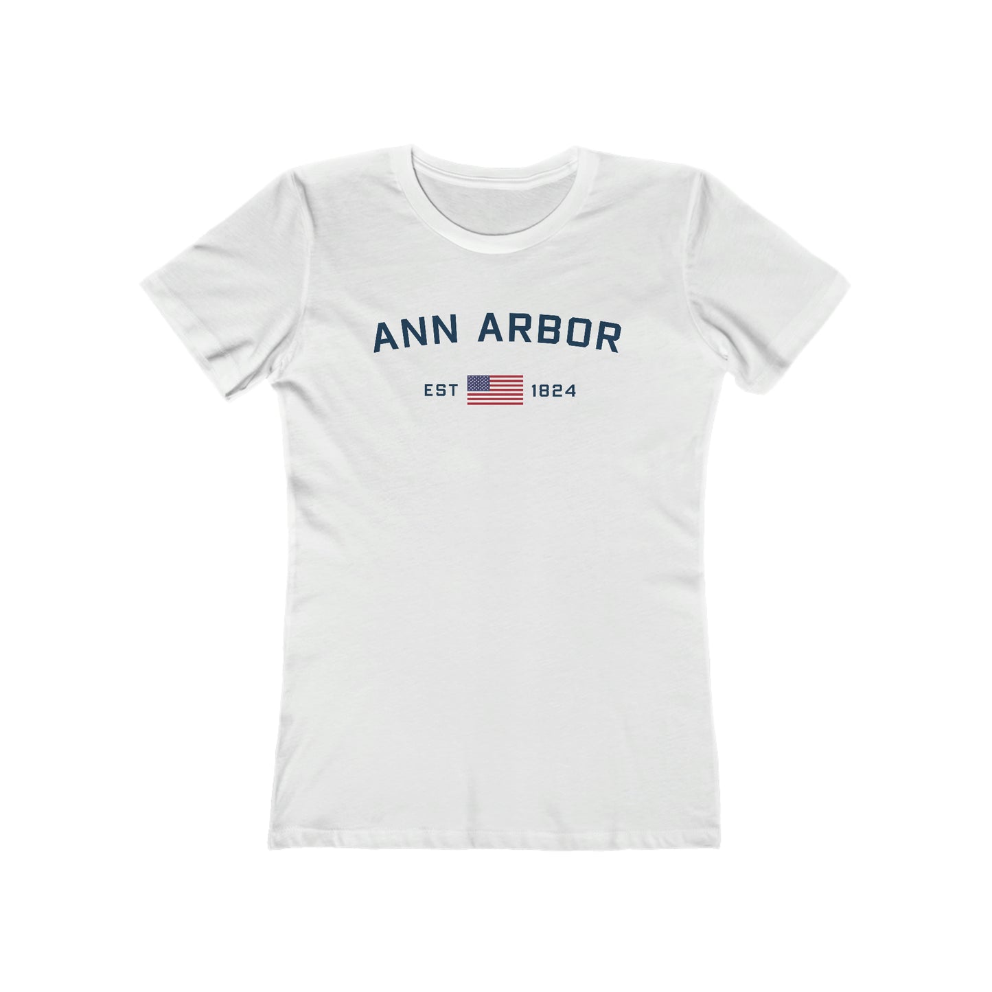 'Ann Arbor EST 1824' (w/USA Flag Outline) | Women's Boyfriend Cut