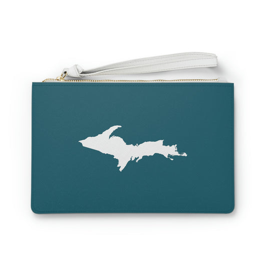 Michigan Upper Peninsula Clutch Bag (Auburn Hills Teal w/UP Outline)