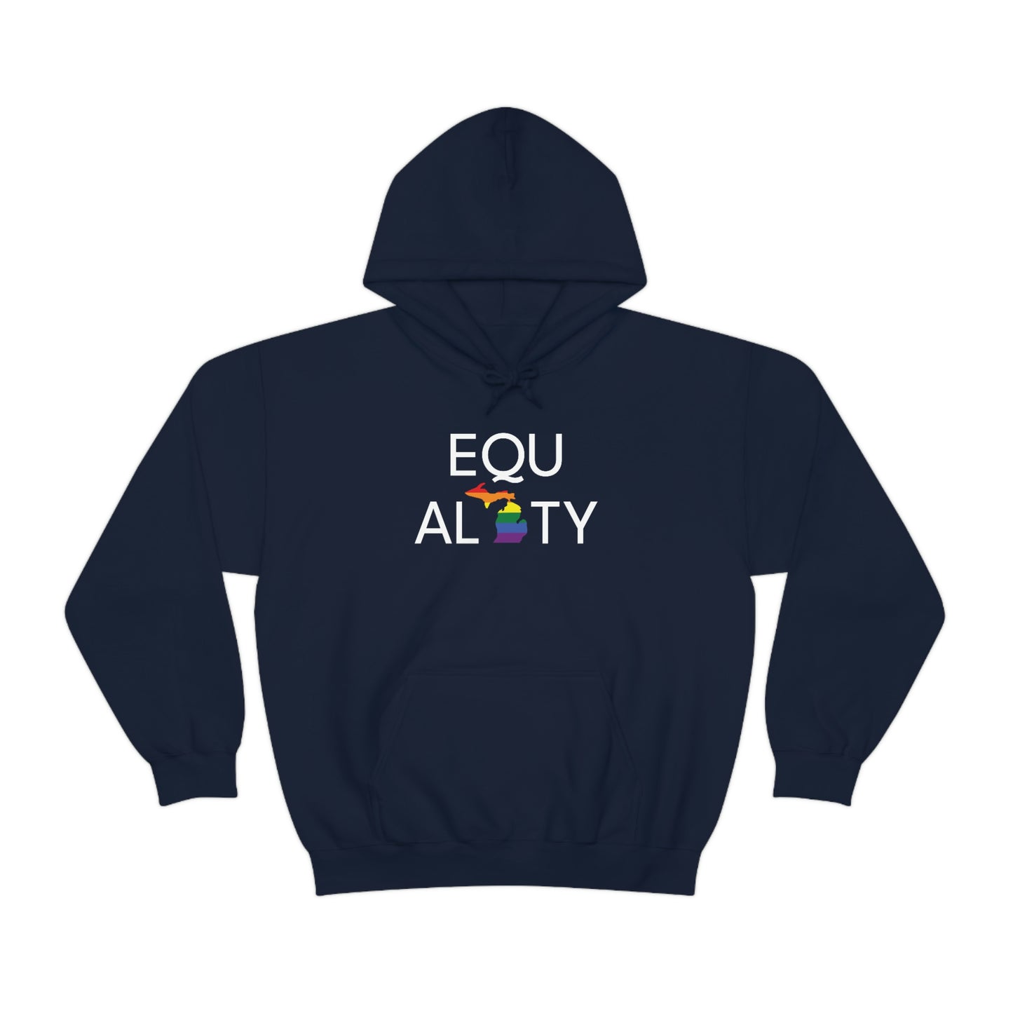 Michigan 'Equality' Hoodie (w/ LGBTQ Pride Colors) | Unisex Standard