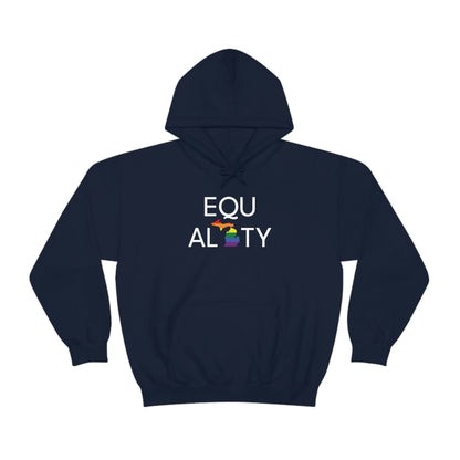 Michigan 'Equality' Hoodie (w/ LGBTQ Pride Colors) | Unisex Standard