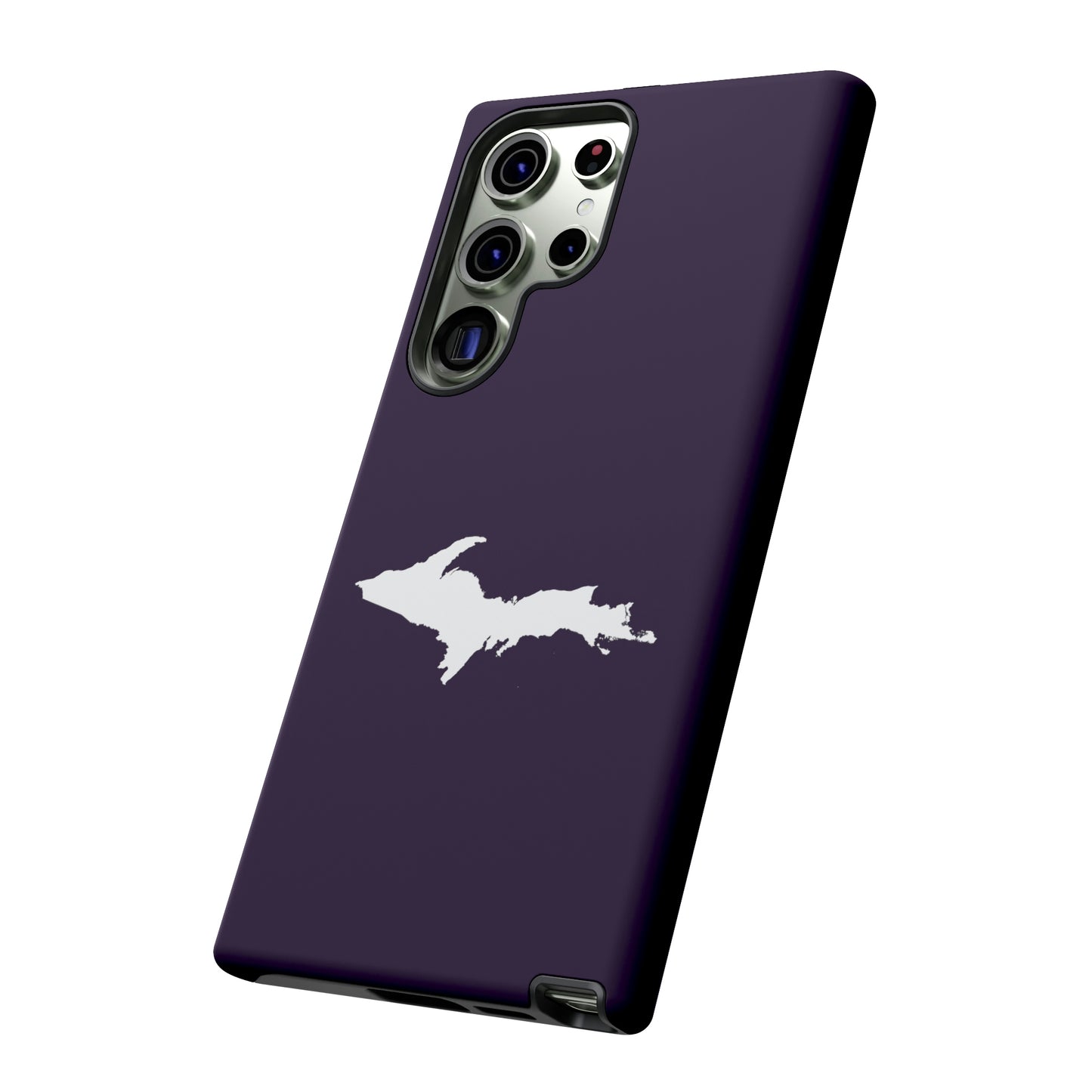 Michigan Upper Peninsula Tough Phone Case (Blackcurrant w/ UP Outline) | Samsung & Pixel Android