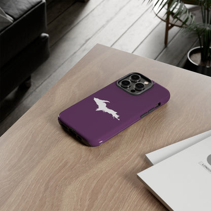 Michigan Upper Peninsula Tough Phone Case (Plum w/ UP Outline) | Apple iPhone