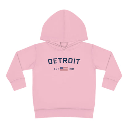 'Detroit EST 1701' Hoodie (w/USA Flag Outline) | Unisex Toddler