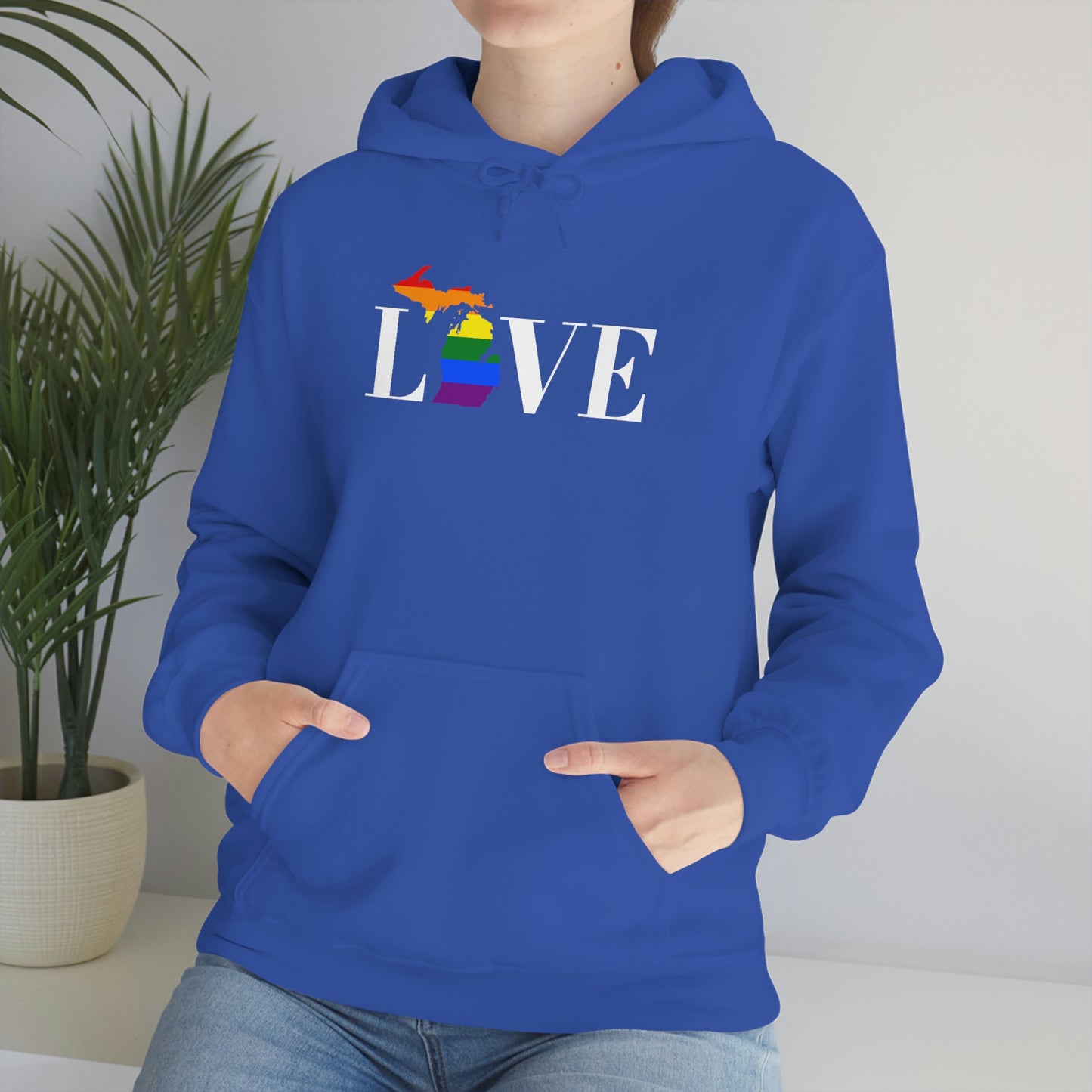 Michigan 'Love' Hoodie (w/LGBTQ Pride Colors) | Unisex Standard