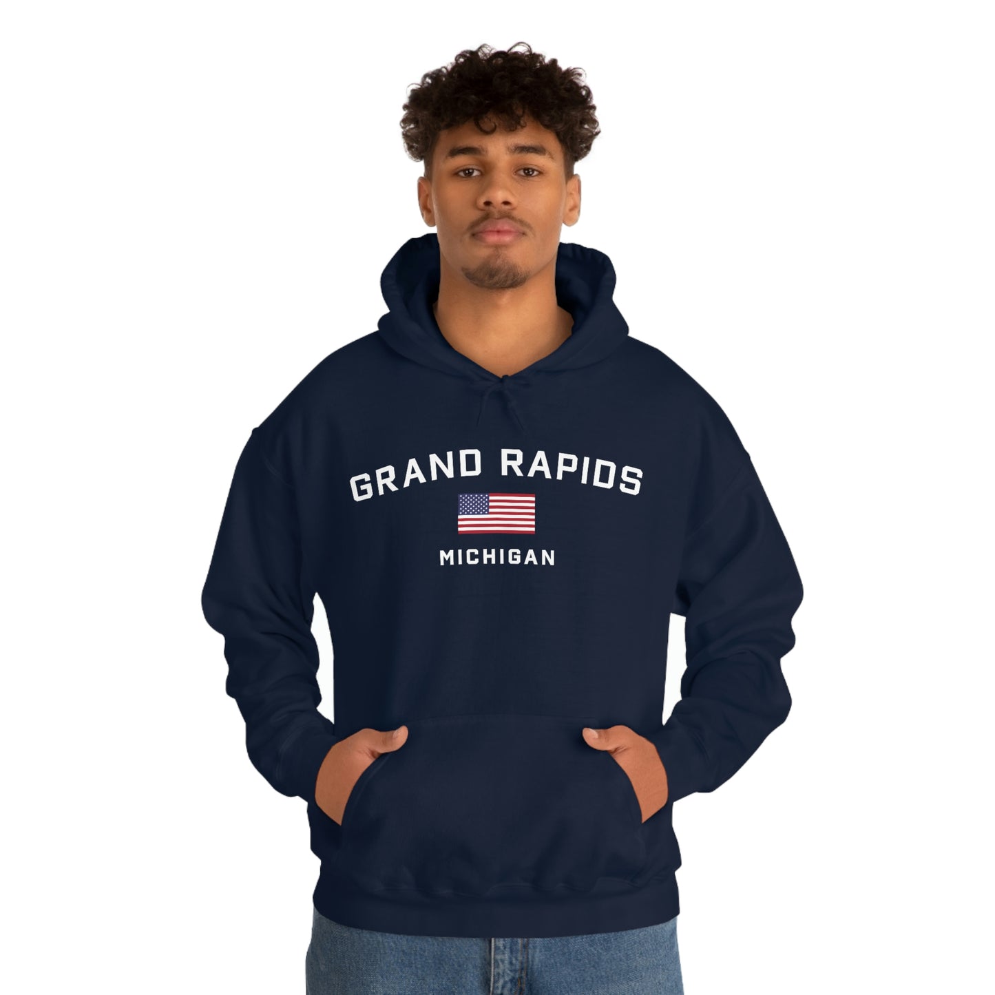 'Grand Rapids Michigan' (w/USA Flag Outline) | Unisex Standard