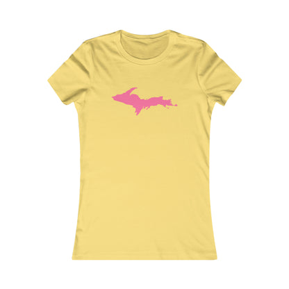 Michigan Upper Peninsula T-Shirt (w/ Pink UP Outline) | Women's Slim Fit