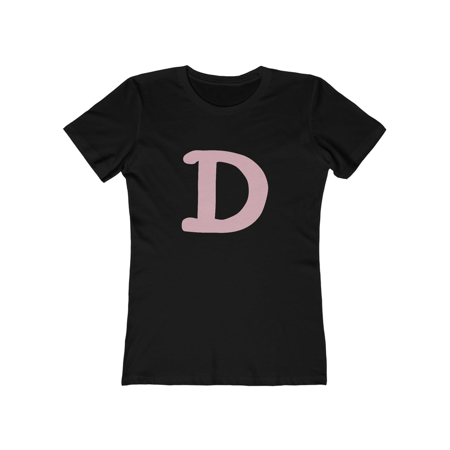 Detroit 'Old French D' T-Shirt (Pink Full Body Outline) | Women's Boyfriend Cut