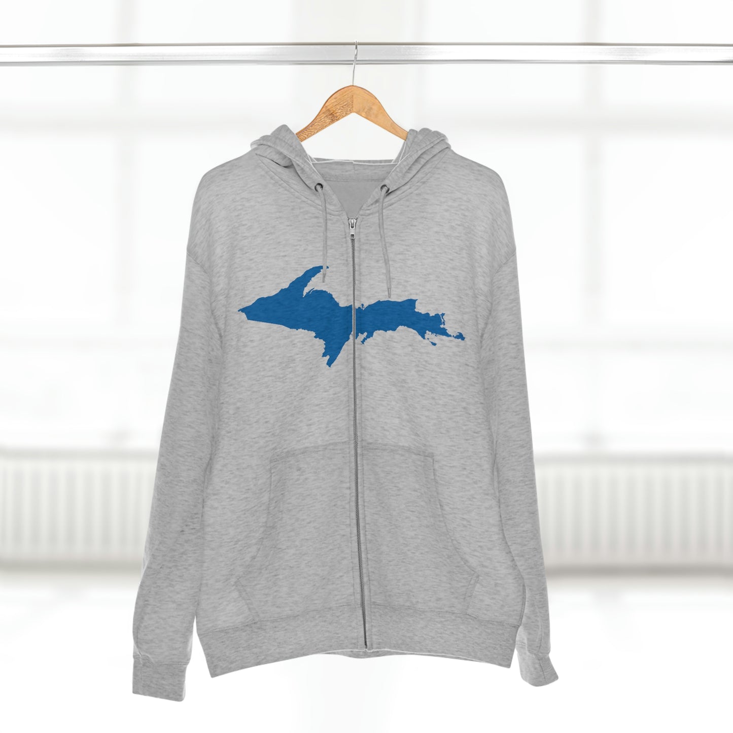 Michigan Upper Peninsula Full-Zip Hoodie (w/ Azure UP Outline)