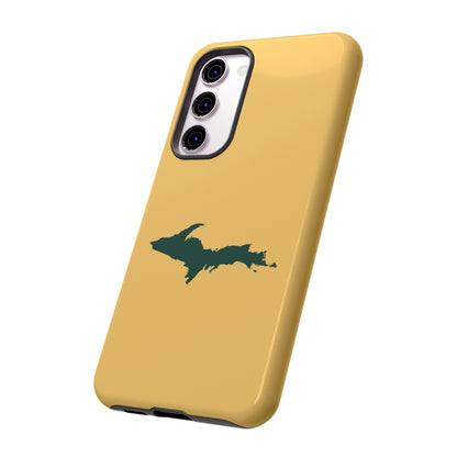 Michigan Upper Peninsula Tough Phone Case (Citrine w/ Green UP Outline) | Samsung & Pixel Android