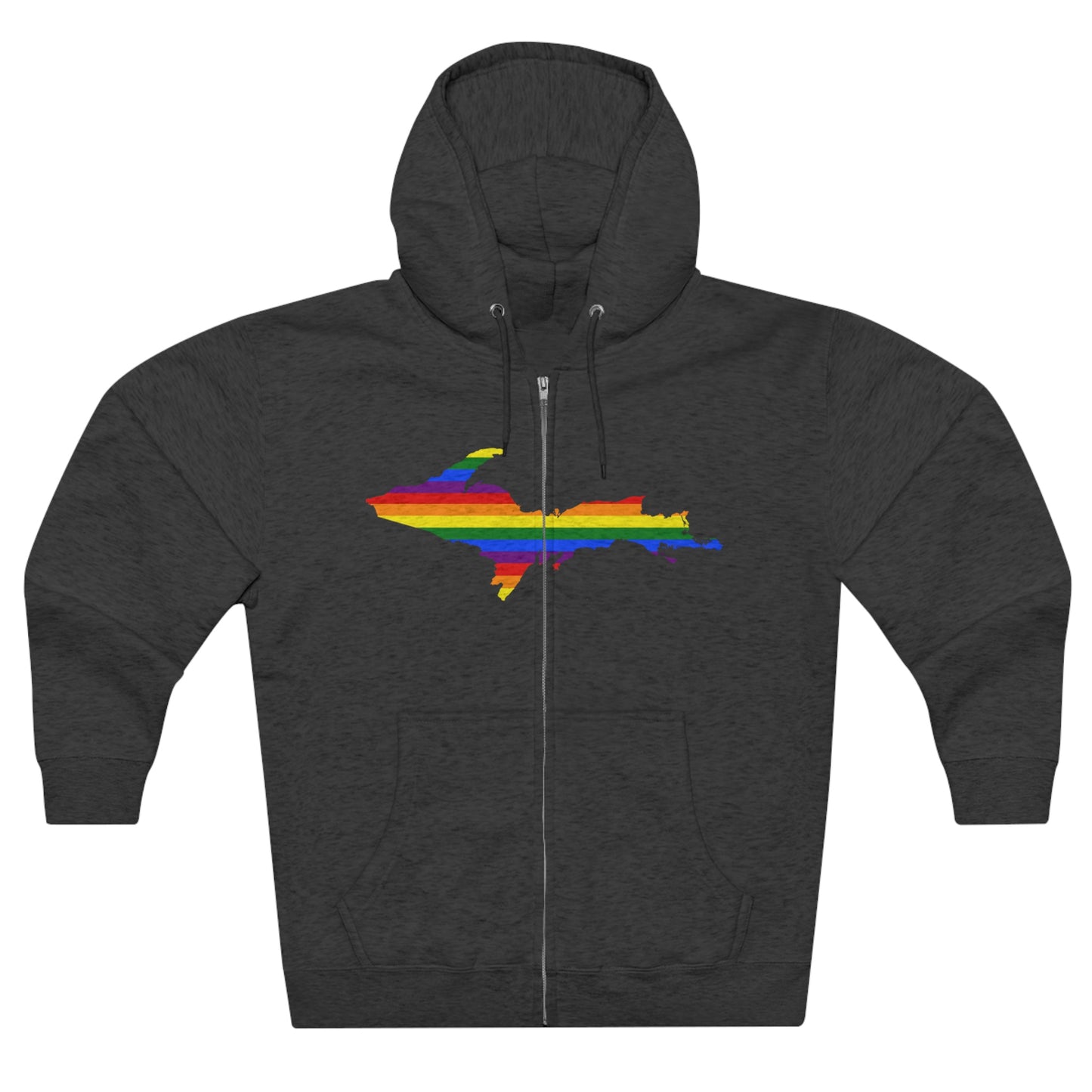 Michigan Upper Peninsula Full-Zip Hoodie (w/ UP Pride Flag Outline)