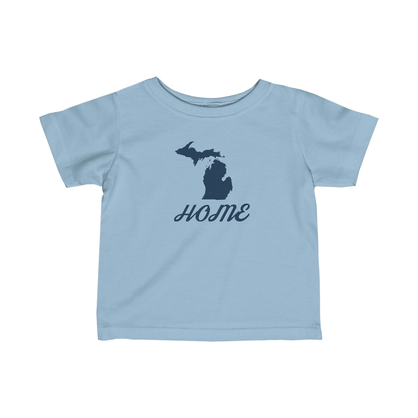 Michigan 'Home' T-Shirt (Retro Script Font) |  Infant Short Sleeve