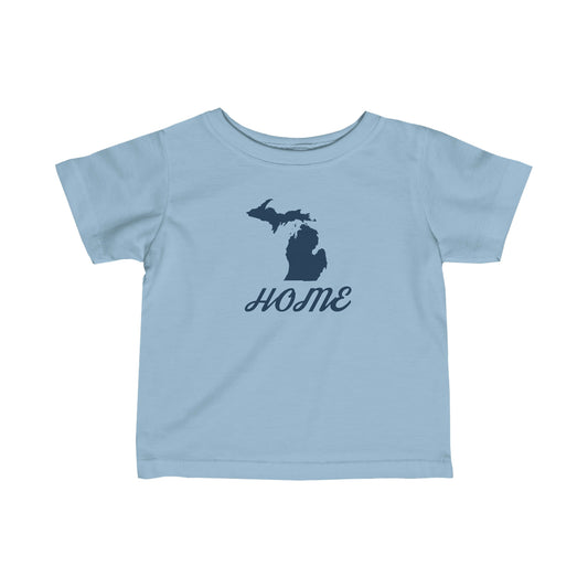 Michigan 'Home' T-Shirt (Retro Script Font) |  Infant Short Sleeve