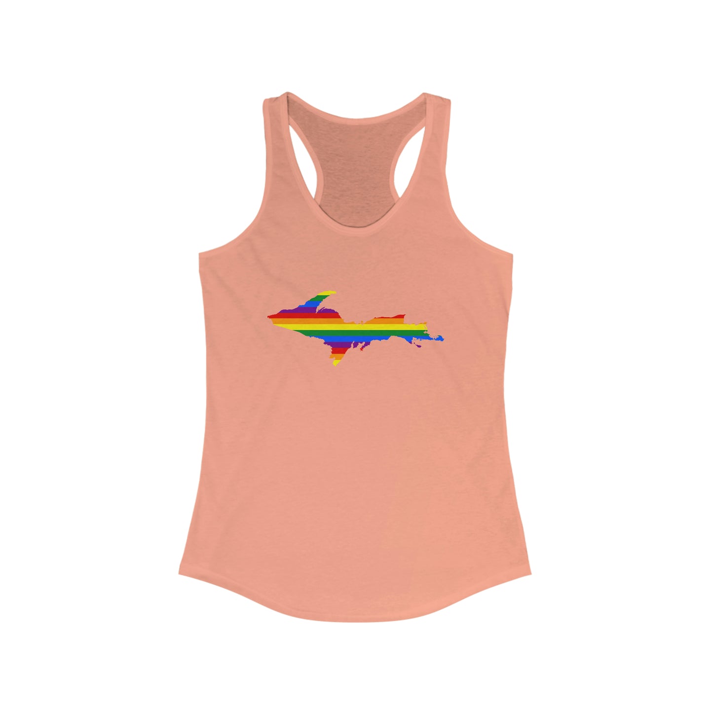 Michigan Upper Peninsula Tank Top (w/ UP Pride Flag Outline) | Women's Racerback