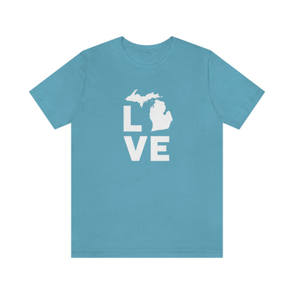 Michigan 'Love' T-Shirt (Geometric Sans Font) | Unisex Standard Fit