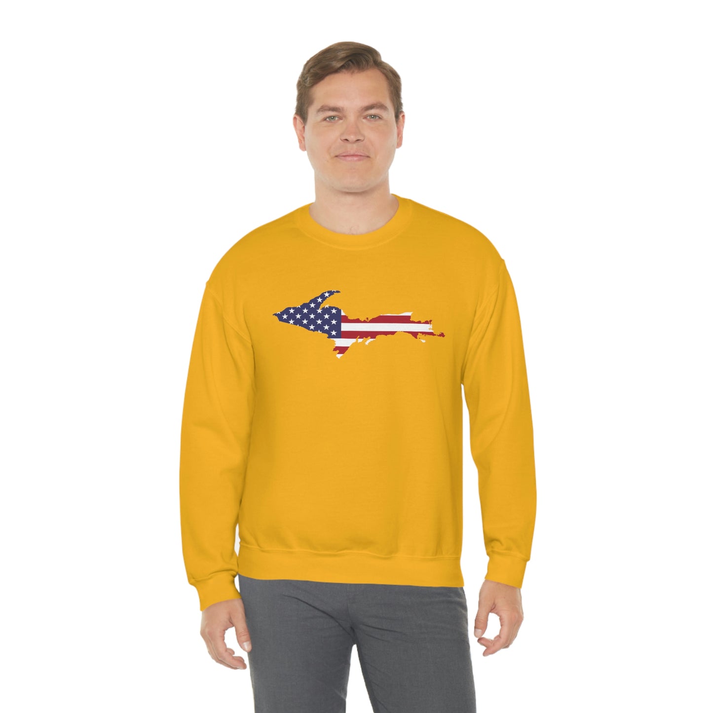 Michigan Upper Peninsula Sweatshirt (w/ UP USA Flag Outline) | Unisex Standard