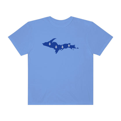 Michigan Upper Peninsula T-Shirt (w/ UP Quebec Flag Outline) | Unisex Garment-Dyed