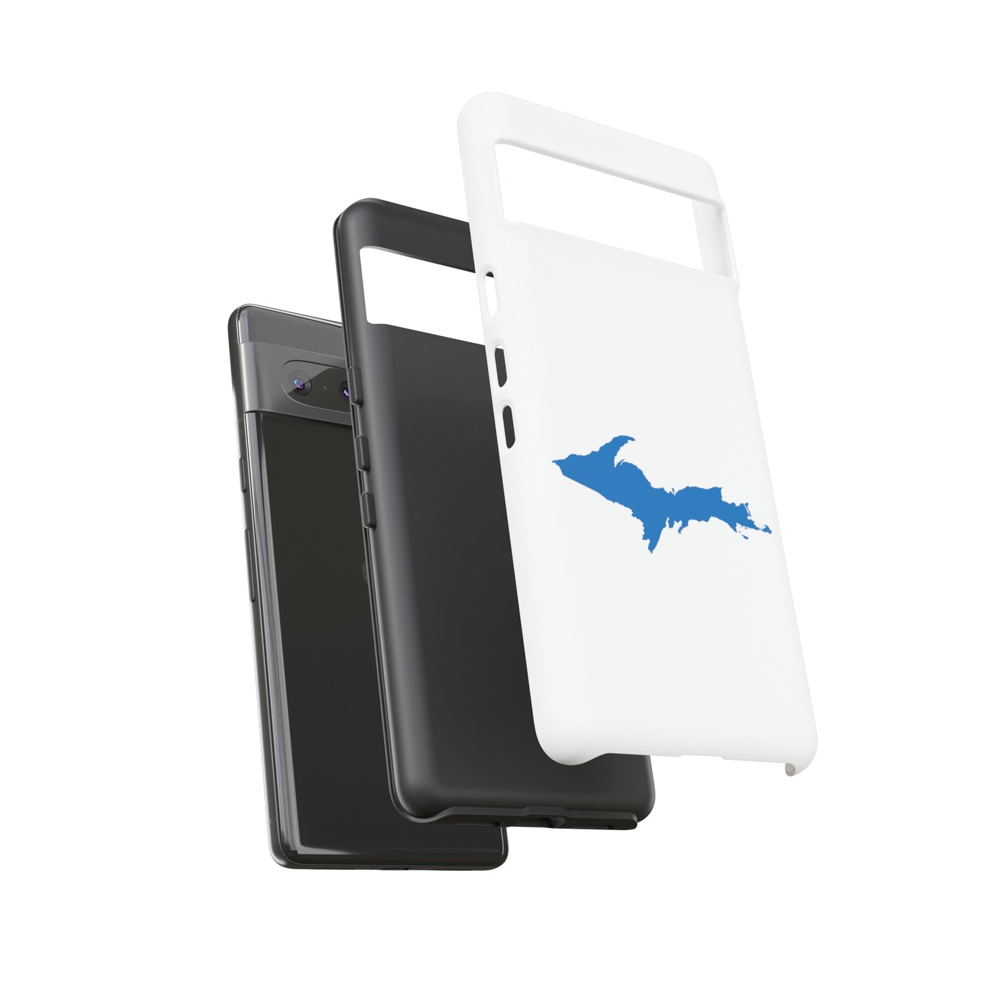 Michigan Upper Peninsula Tough Phone Case (w/ Azure UP Outline) | Samsung & Pixel Android