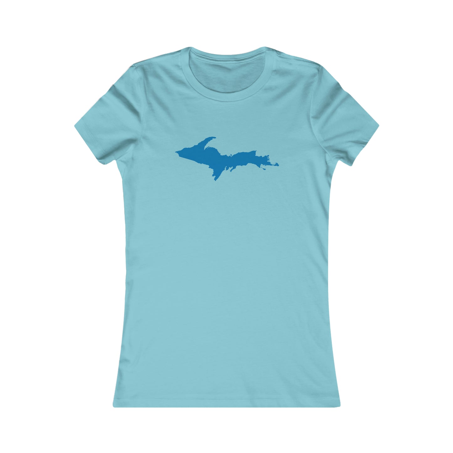 Michigan Upper Peninsula T-Shirt (w/ Azure UP Outline) | Women's Slim Fit