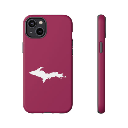 Michigan Upper Peninsula Tough Phone Case (Ruby Red w/ UP Outline) | Apple iPhone