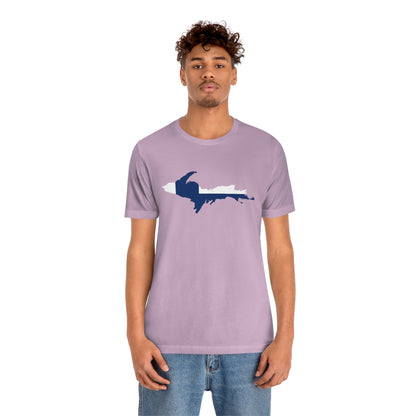 Michigan Upper Peninsula T-Shirt (w/ UP Finland Flag Outline) | Unisex Standard Fit