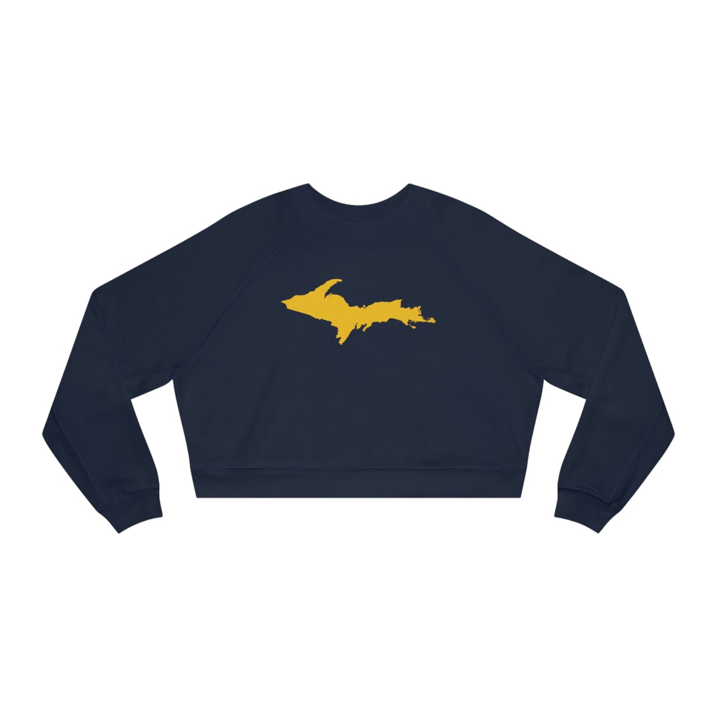 Michigan Upper Peninsula Sweatshirt (w/ Gold UP Outline) | Cropped Mid-Length