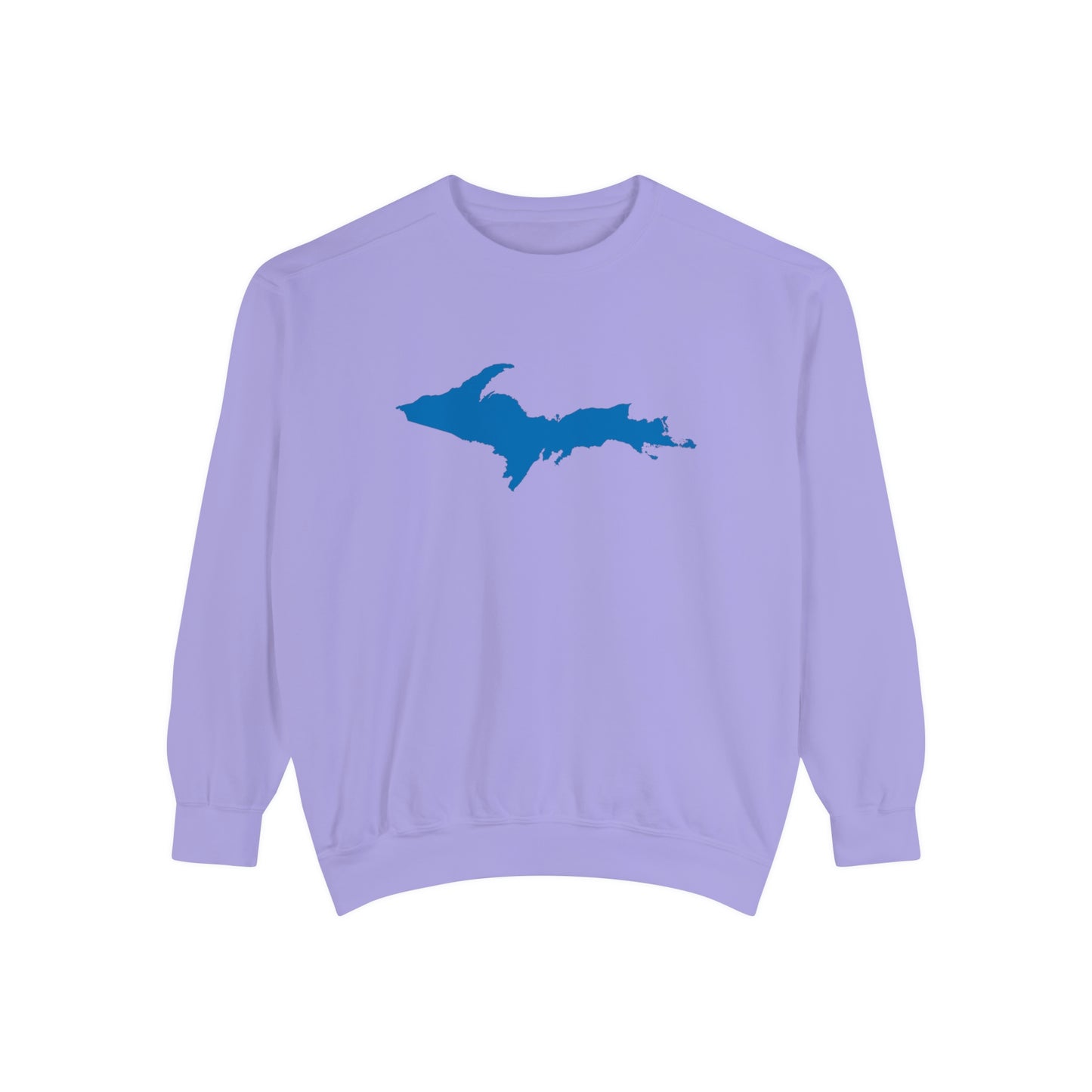 Michigan Upper Peninsula Sweatshirt (w/ Azure UP Outline) | Unisex Garment Dyed