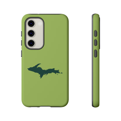 Michigan Upper Peninsula Tough Phone Case (Gooseberry Green w/ Green UP Outline) | Samsung & Pixel Android