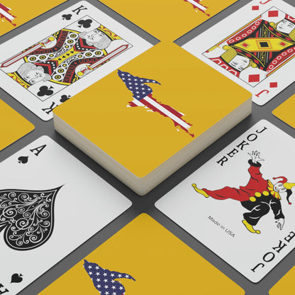 Michigan Upper Peninsula Poker Cards (Gold w/ UP USA Flag Outline)