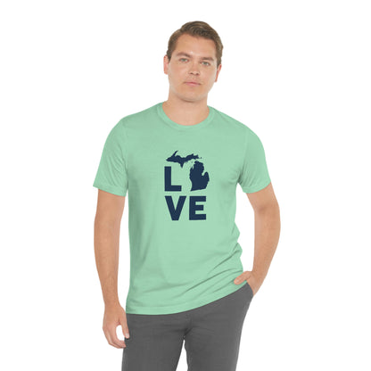 Michigan 'Love' T-Shirt (Geometric Sans Font) | Unisex Standard Fit