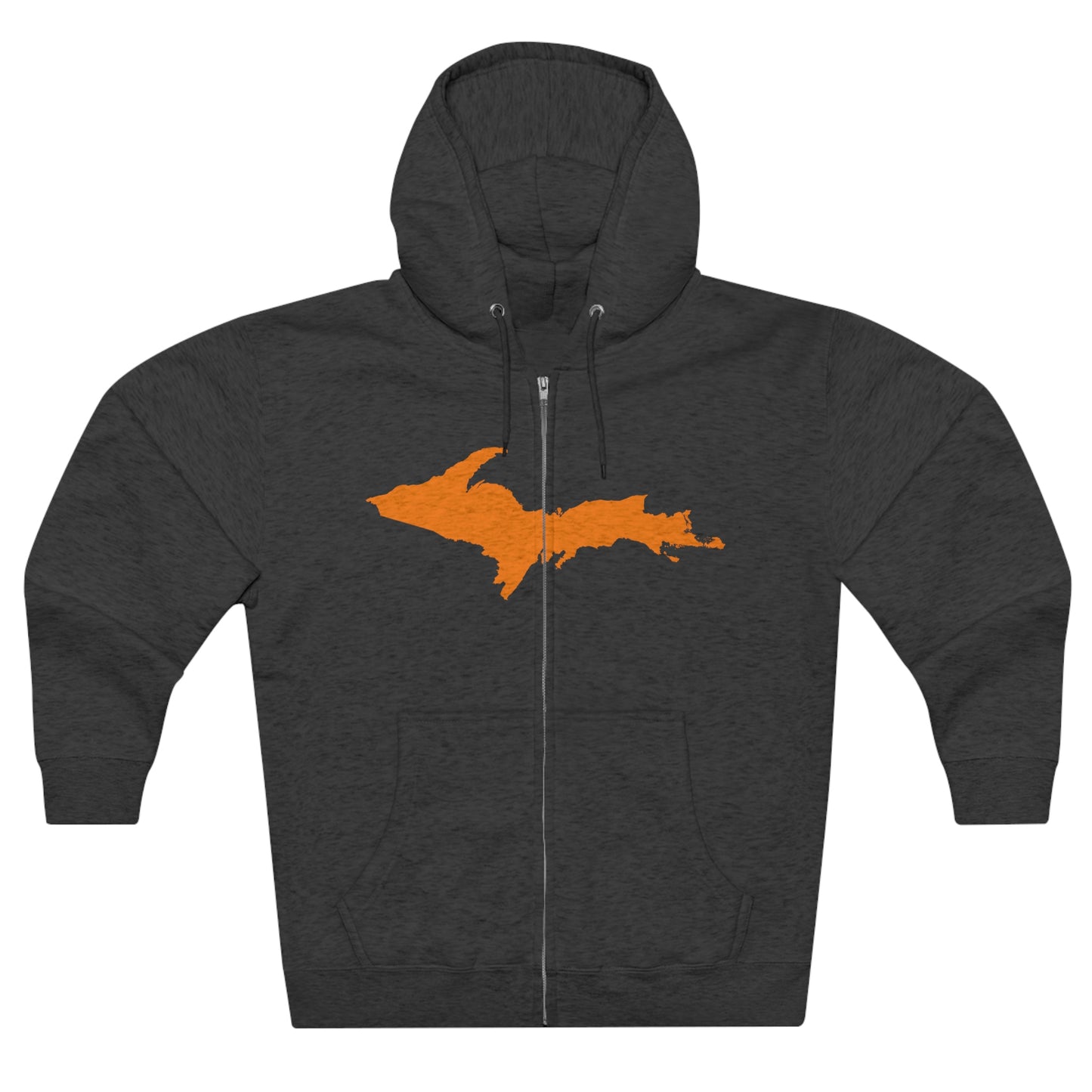 Michigan Upper Peninsula Full-Zip Hoodie (w/ Orange UP Outline)