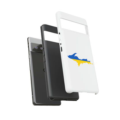 Michigan Upper Peninsula Tough Phone Case (w/ UP Ukraine Flag Outline) | Samsung & Pixel Android