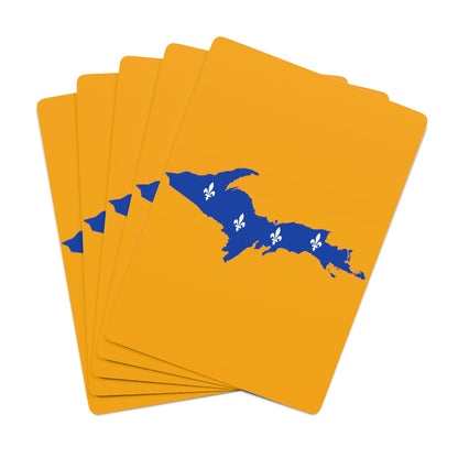 Michigan Upper Peninsula Poker Cards (Autumn Birch Color w/ UP Quebec Flag Outline)