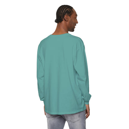 Michigan Upper Peninsula Garment-Dyed T-Shirt (w/ Azure UP Outline) | Unisex Long Sleeve