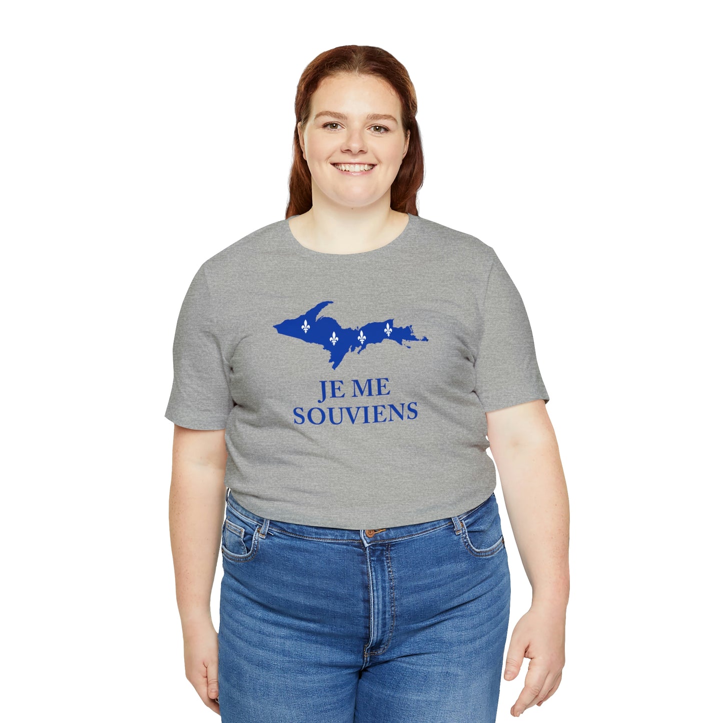 Upper Peninsula 'Je Me Souviens' T-Shirt (w/ UP Quebec Flag Outline) | Unisex Standard Fit