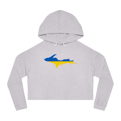 Michigan Upper Peninsula Hoodie (w/ UP Ukraine Flag Outline) | Lightweight Cropped