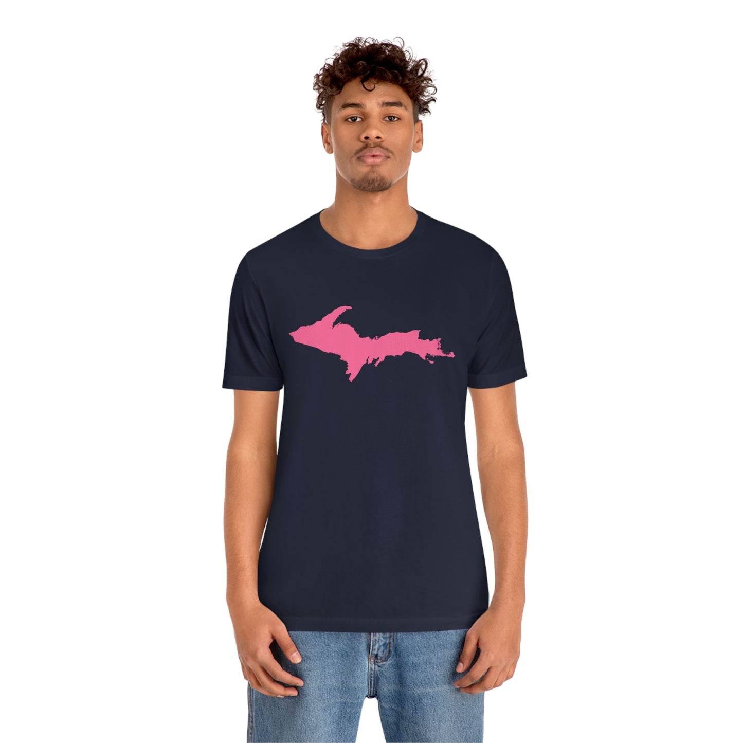 Michigan Upper Peninsula T-Shirt (w/ Pink UP Outline) | Unisex Standard Fit