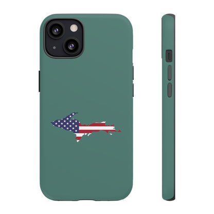 Michigan Upper Peninsula Tough Phone Case (Copper Green w/ UP USA Outline) | Apple iPhone