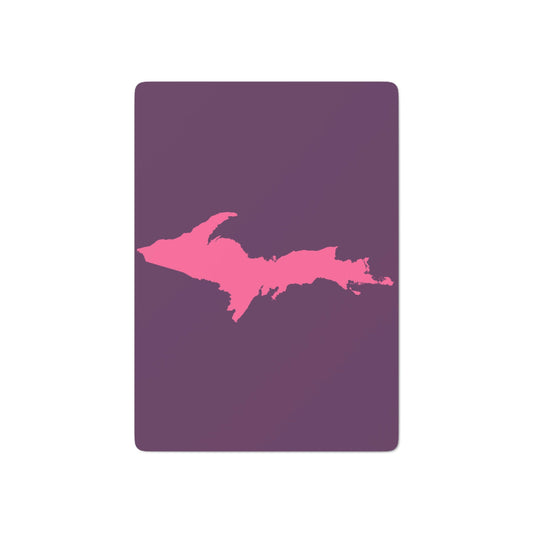 Michigan Upper Peninsula Poker Cards (Plum w/ Pink UP Outline)