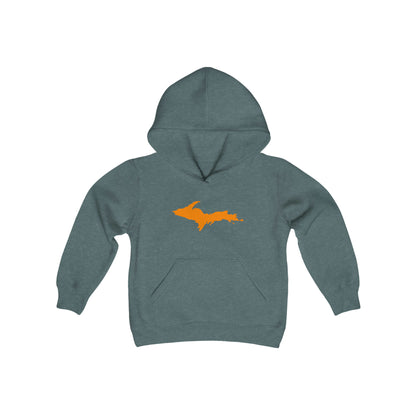 Michigan Upper Peninsula Hoodie (w/ Orange UP Outline)| Unisex Youth