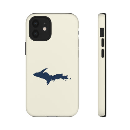 Michigan Upper Peninsula Tough Phone Case (Ivory w/ UP Outline) | Apple iPhone